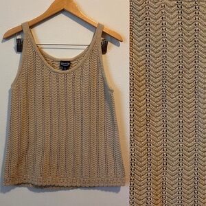 Scoop Women’s Medium Knitted Light Brown Tank Top